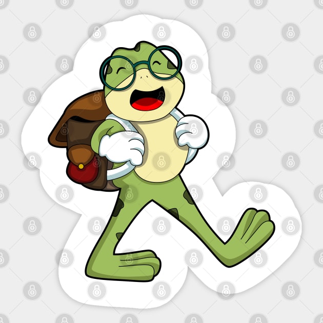 Frog with Glasses & Backpack Sticker by Markus Schnabel